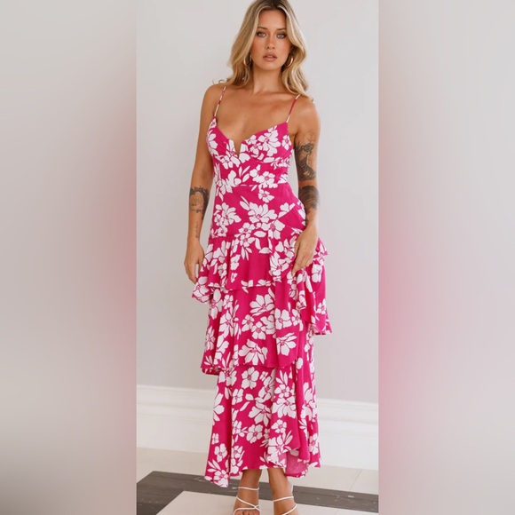 HELLO MOLLY STARGAZING GIRL MAXI DRESS PINK - Picture 1 of 7